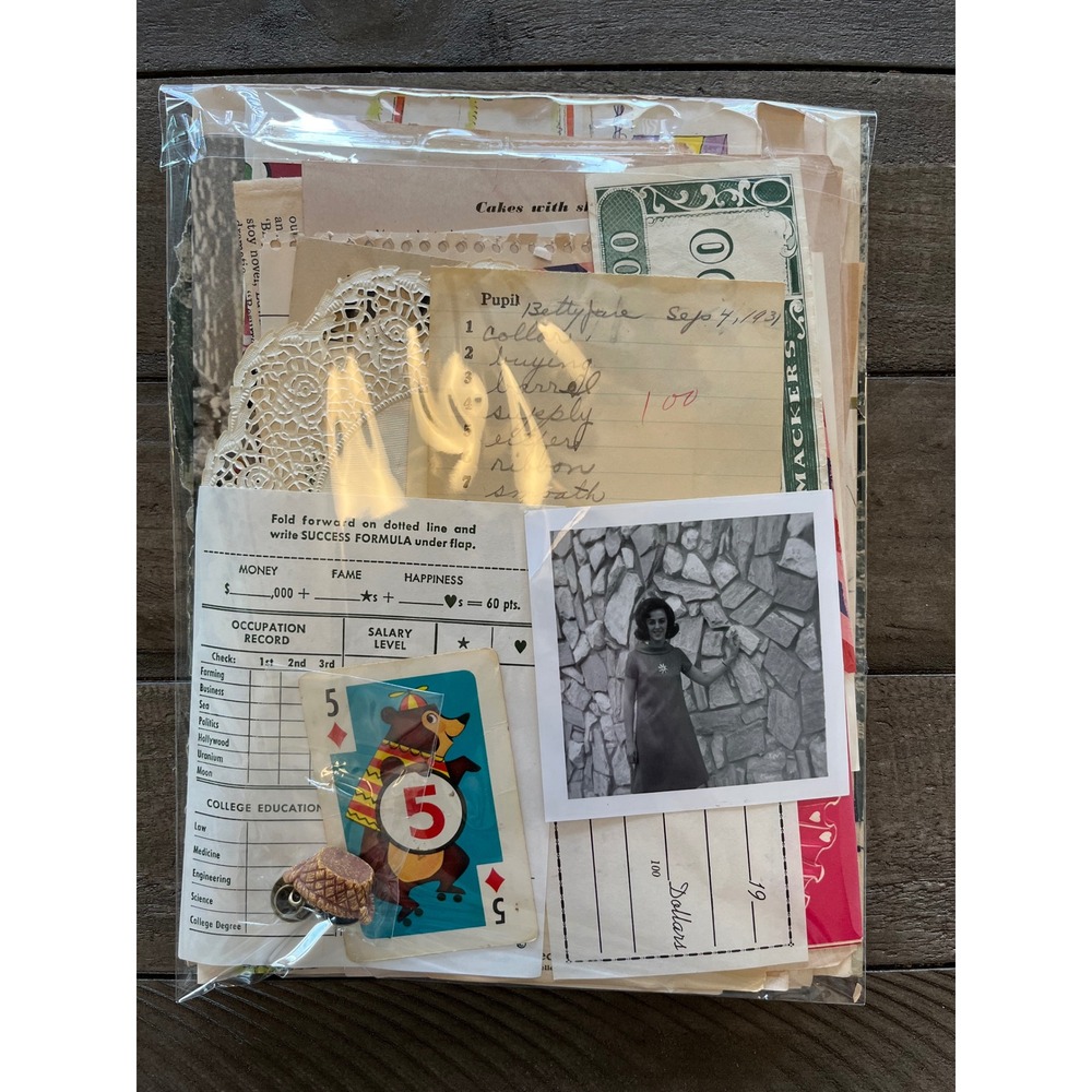-SOLD-Paper Ephemera Lot Junk Journal Kit Mixed Media Scrapbook 50+ Pcs